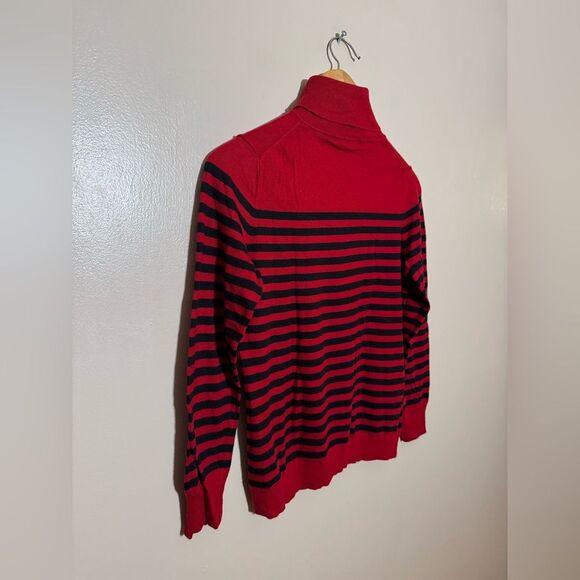 SALE! Red/Black Talbots Striped Turtleneck Size MP EUC - Picture 4 of 5